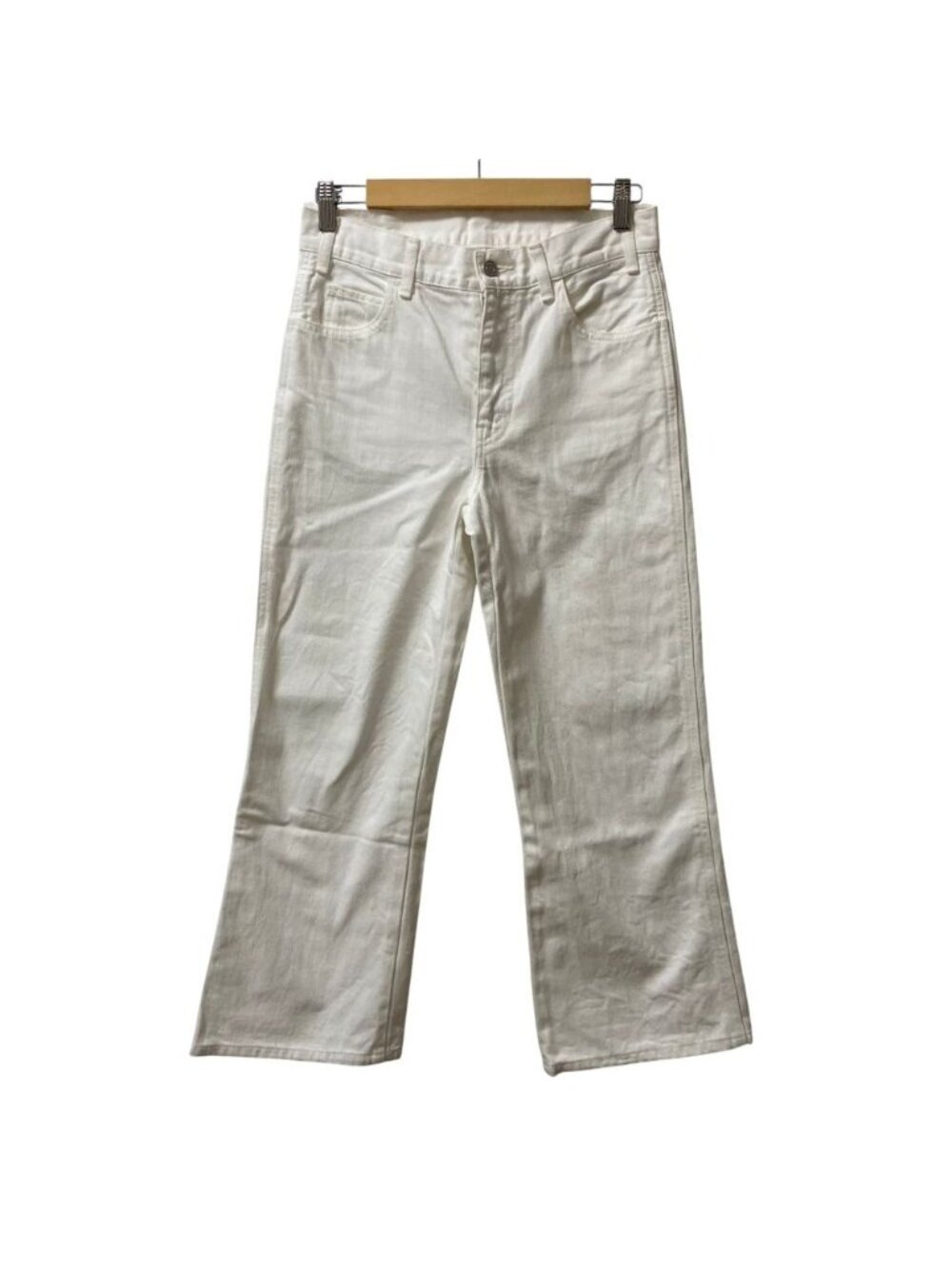 Celine Cotton Flare Denim Pants Jeans 26 White Spring Summer Fall Winter